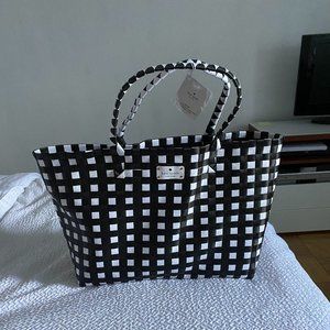 Kate Spade Black and White BraidedTote